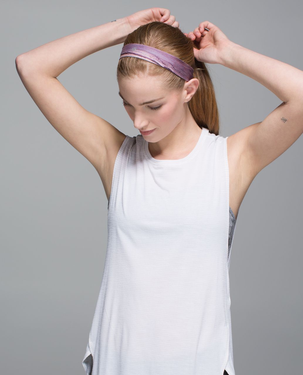 Lululemon Skinny Fly Away Tamer Headband - Mini Hazy Horizon Storm Mauve Bark Berry