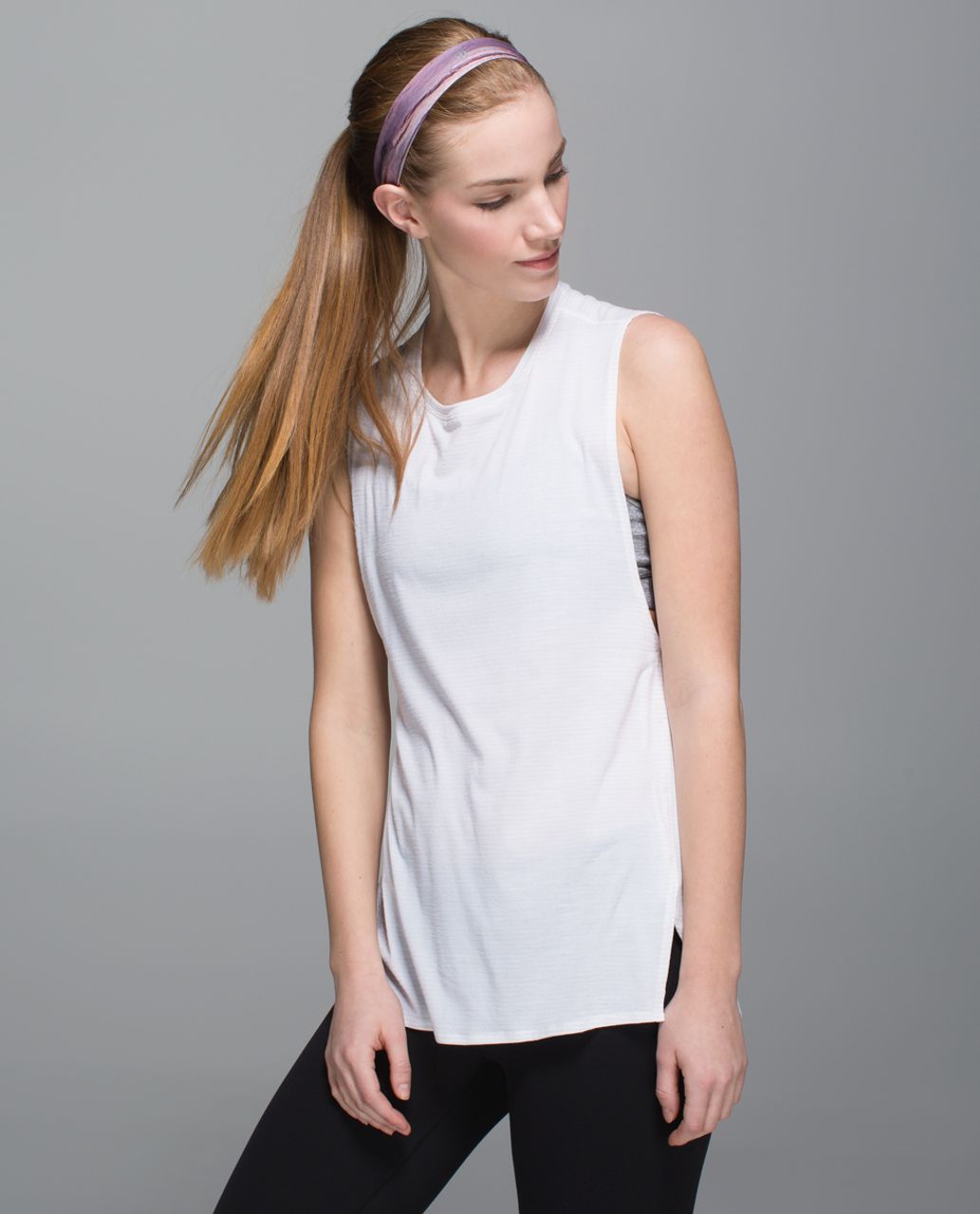 Lululemon Skinny Fly Away Tamer Headband - Mini Hazy Horizon Storm Mauve Bark Berry