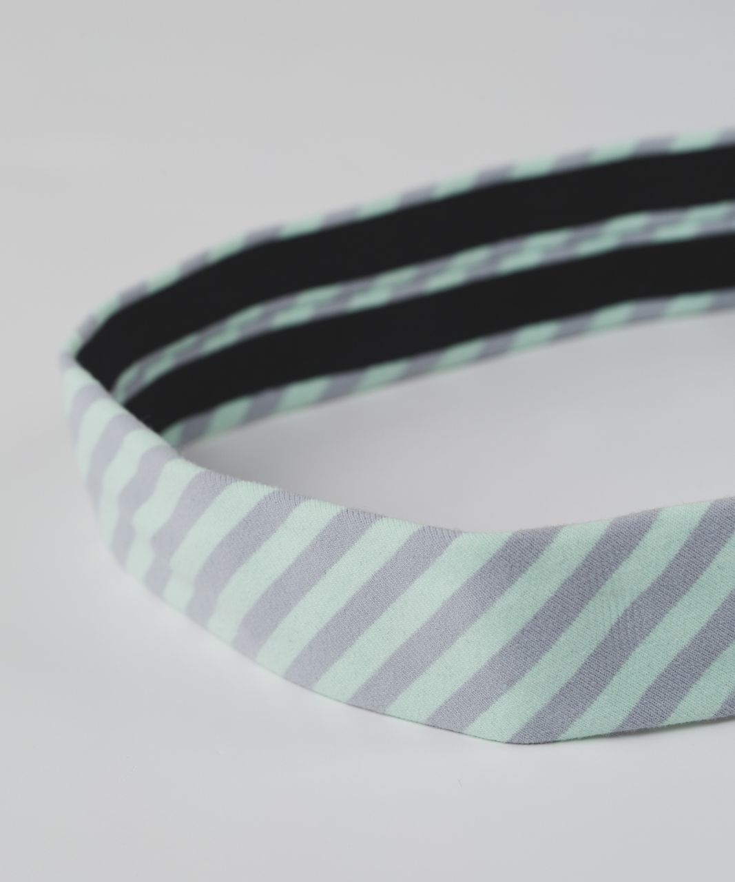 Lululemon Skinny Fly Away Tamer Headband - Classic Stripe Sea Mist Silver Fox