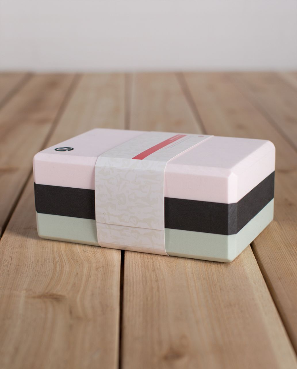 Lululemon Uplifting Yoga Block - Minty Grey / Deep Coal / Strawberry Milkshake