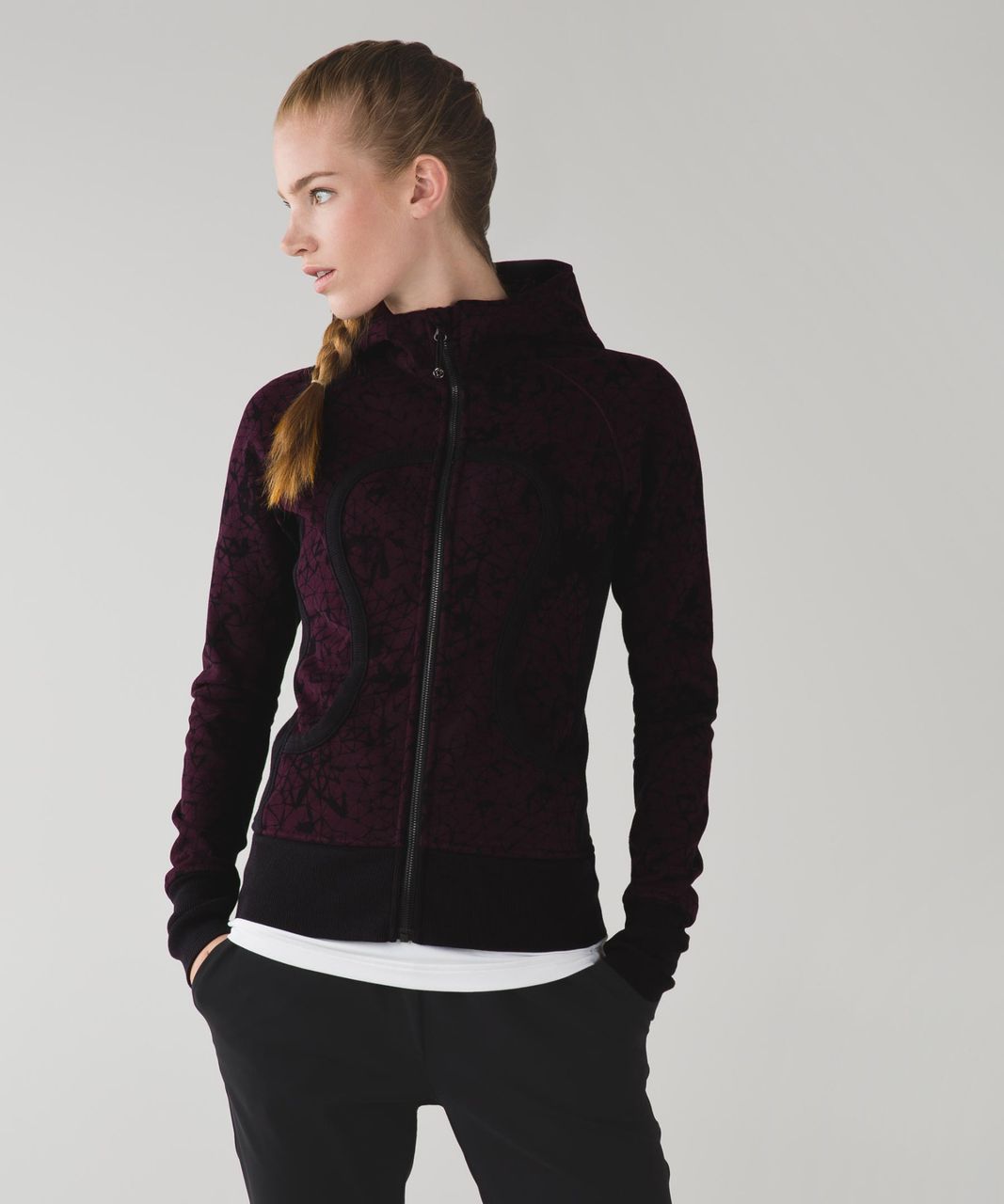 Lululemon Scuba Hoodie II - Star Crushed Black Cherry Black / Black