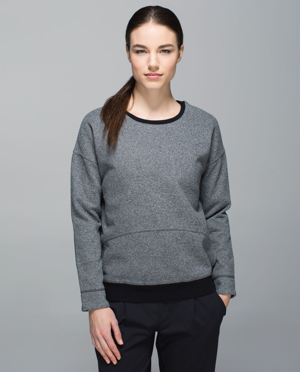 Lululemon Keep Up Crew - Heathered Speckled Black / Black