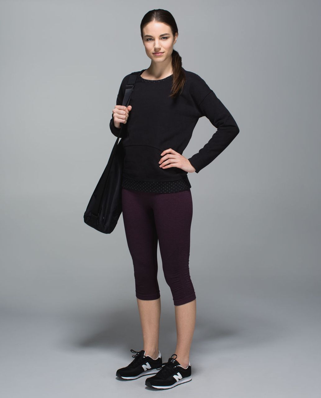 Lululemon Keep Up Crew - Black / Sweet Spot Black Angel Wing / Angel Wing