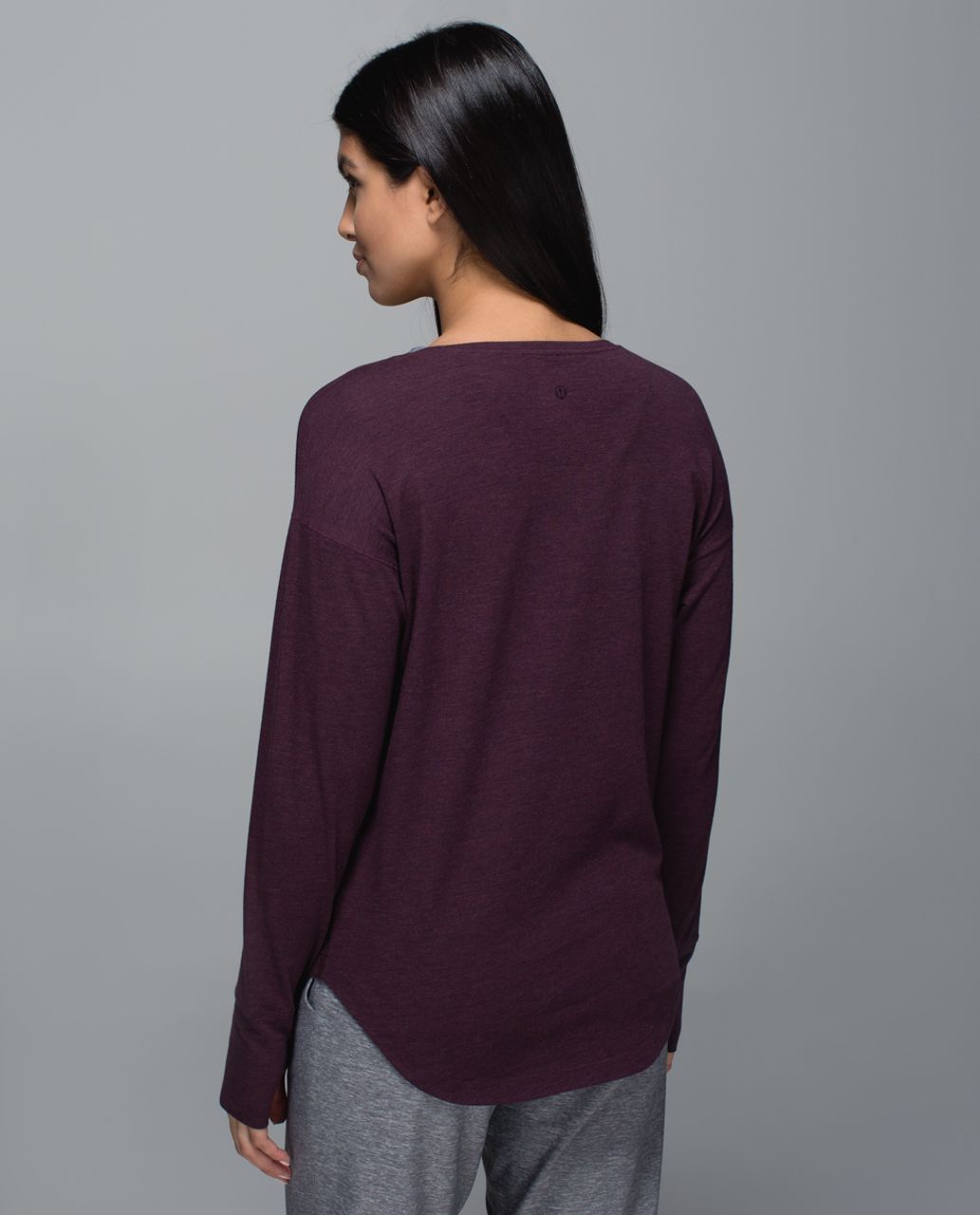 Lululemon Weekend Long Sleeve - Heathered Bordeaux Drama / Black Cherry