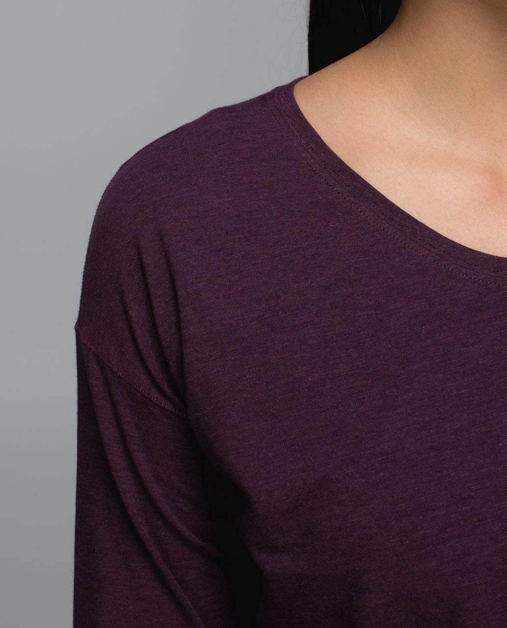 Lululemon Weekend Long Sleeve - Heathered Bordeaux Drama / Black Cherry