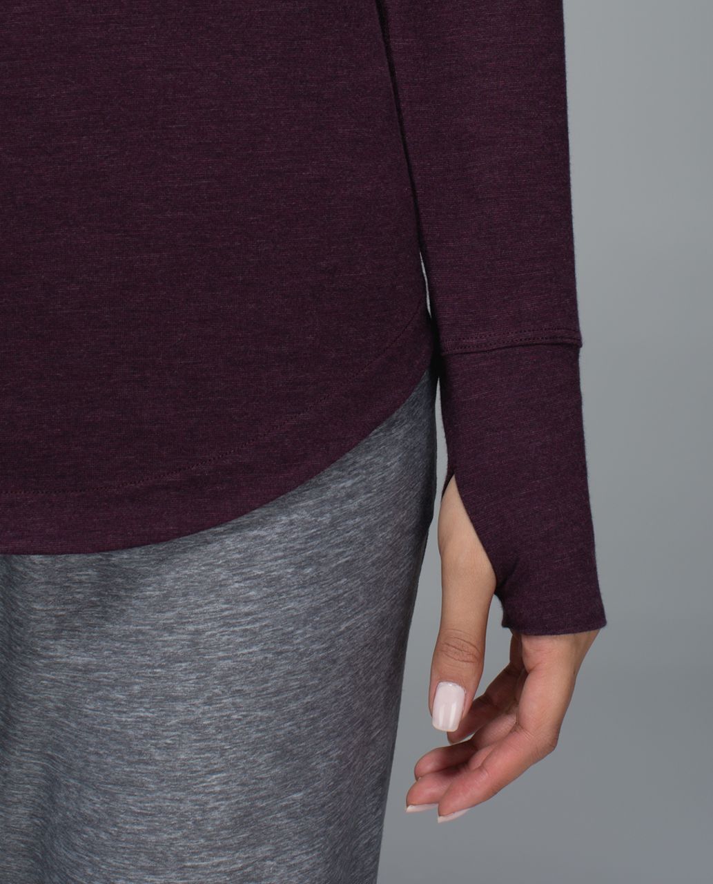 Lululemon Weekend Long Sleeve - Heathered Bordeaux Drama / Black Cherry