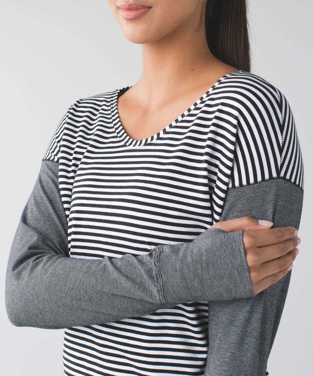 Lululemon Weekend Long Sleeve - Classic Stripe Black White