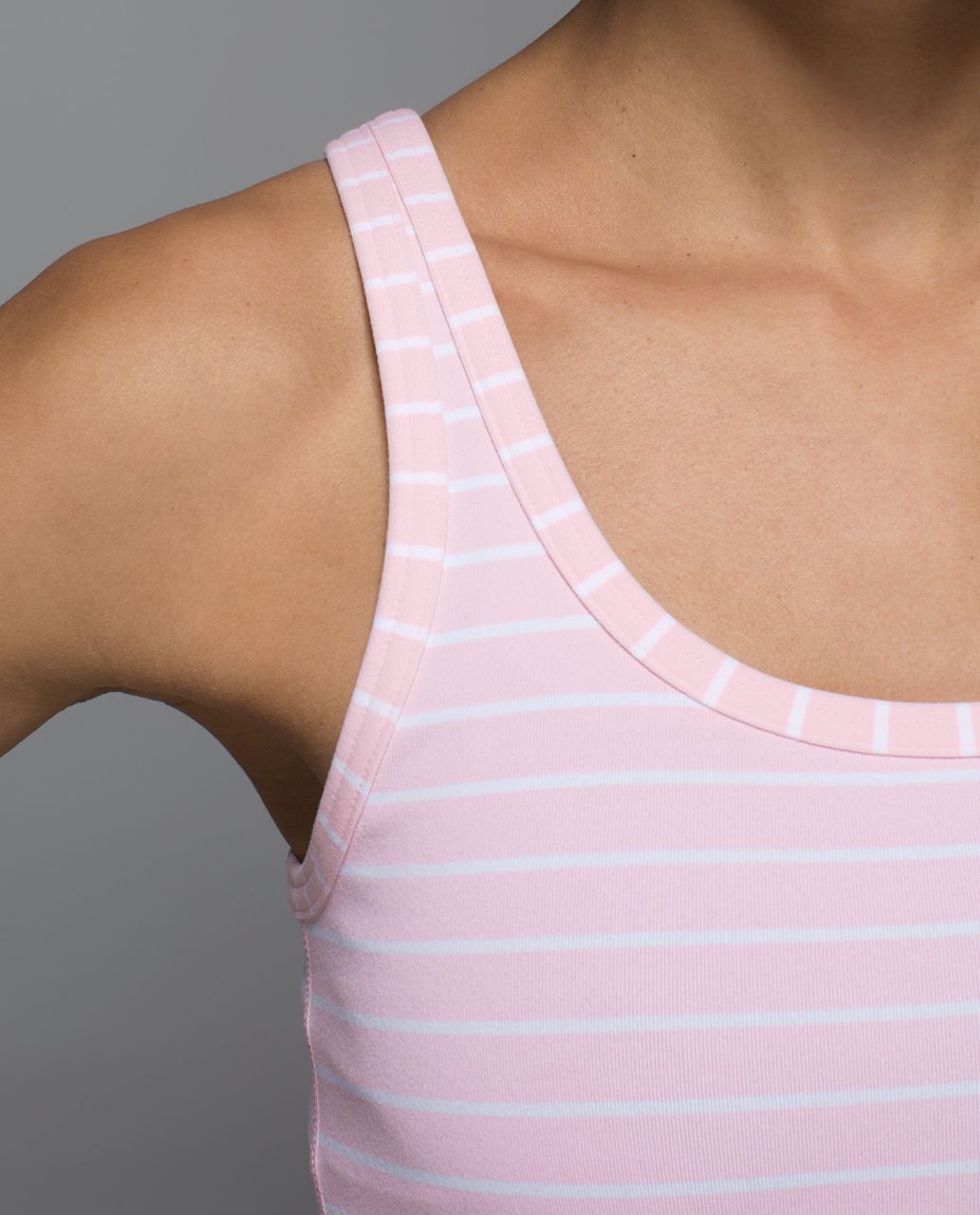 Lululemon Studio Racerback - Quiet Stripe Strawberry Milkshake White