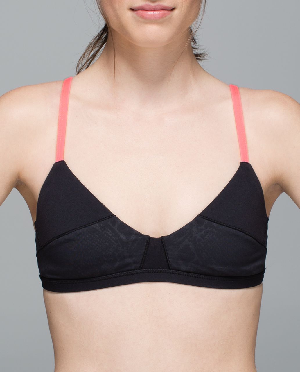 Lululemon Block Party Bra - Desert Snake Embossed Black / Very Light Flare