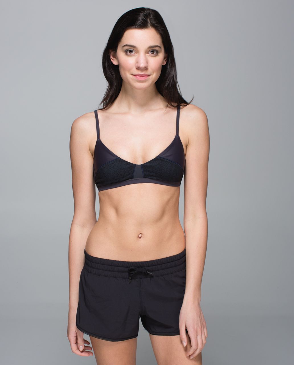 Lululemon Block Party Bra - Desert Snake Deep Coal Black / Deep Coal