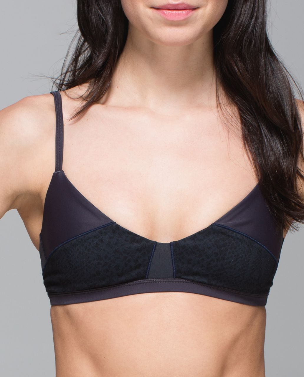 Lululemon Block Party Bra - Desert Snake Deep Coal Black / Deep Coal