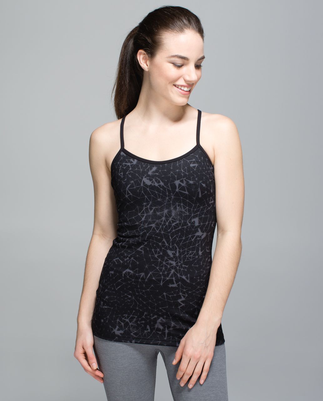 Lululemon Power Y Tank *Luon - Star Crushed Coal Black / Black