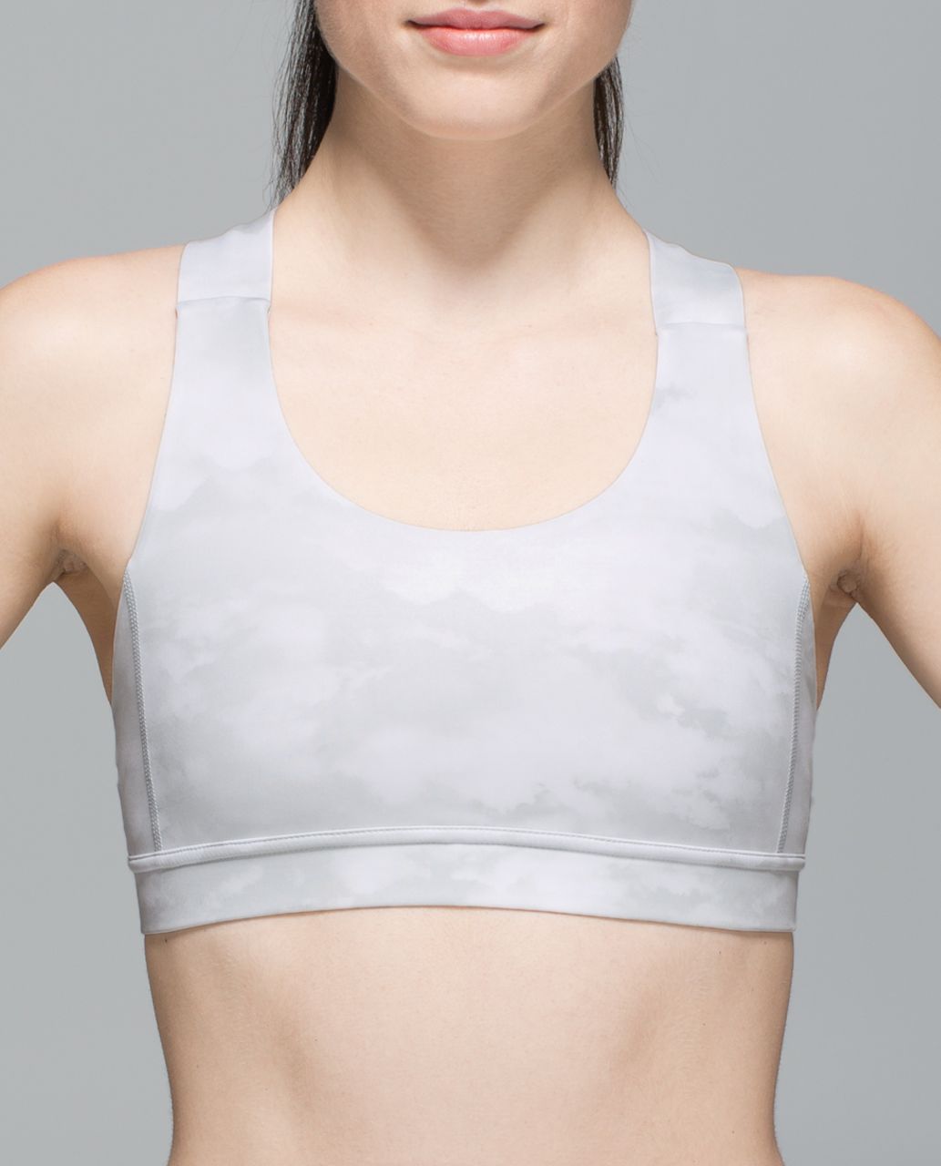 Lululemon All Sport Bra *Adjustable - Nimbus Puff White Silver Spoon / White  - lulu fanatics