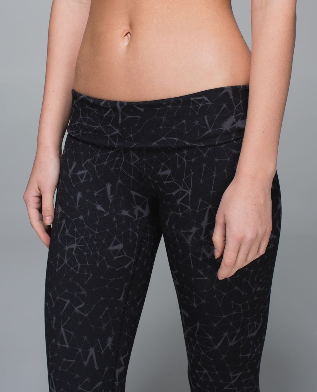 Lululemon Wunder Under Crop II Full-On Luon Star Crushed Coal Black, 6