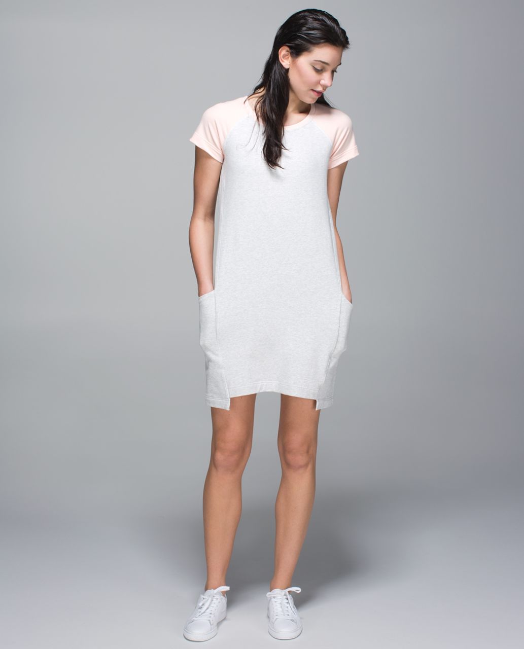 Lululemon Cut Above Dress - Heathered White / Butter Pink