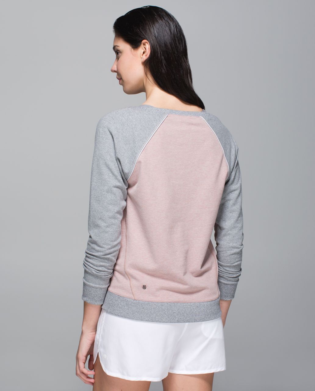 Lululemon Crew Love Pullover - Heathered Bark Berry / Heathered Speckled Medium Grey