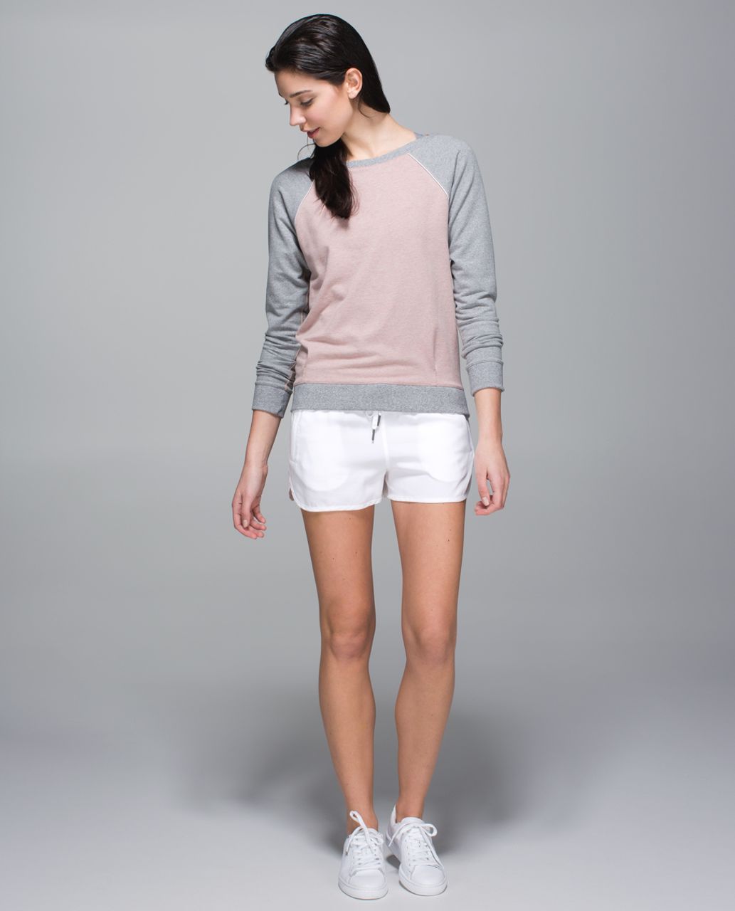 Lululemon Crew Love Pullover - Heathered Bark Berry / Heathered Speckled Medium Grey