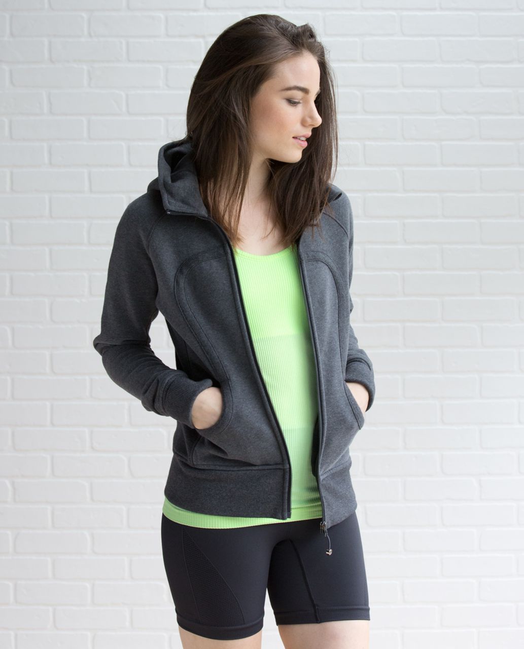 Lululemon Scuba Hoodie II - Heathered Dark Grey / Black - lulu fanatics