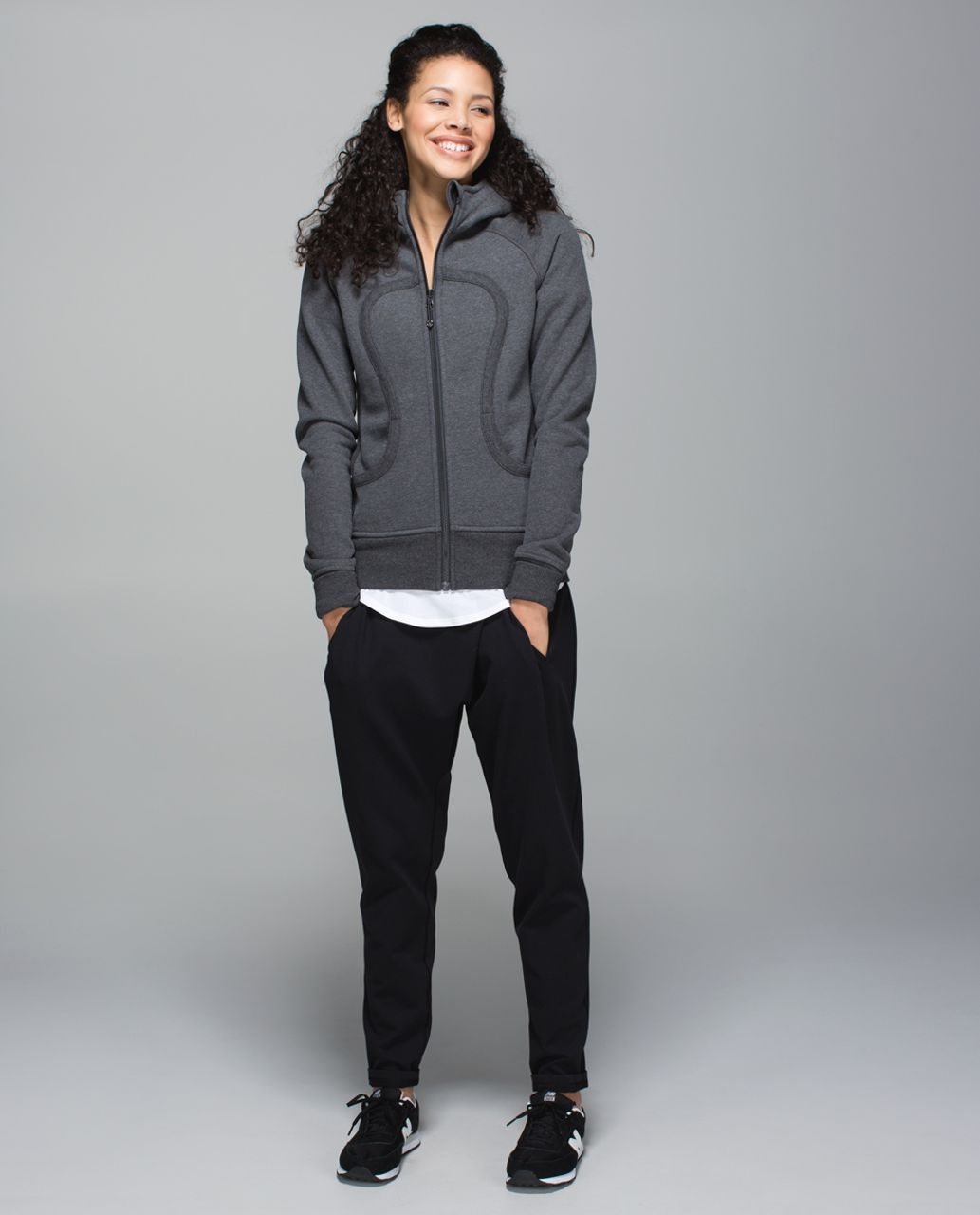 Lululemon Scuba Hoodie II - Heathered Dark Grey / Black - lulu fanatics