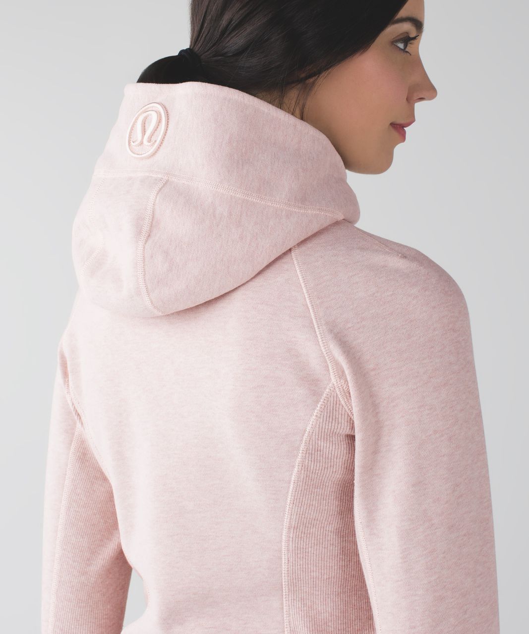 Lululemon NWT Size XS / S Scuba Oversized 1/2 Zip Hoodie Heathered Pink  Taupe