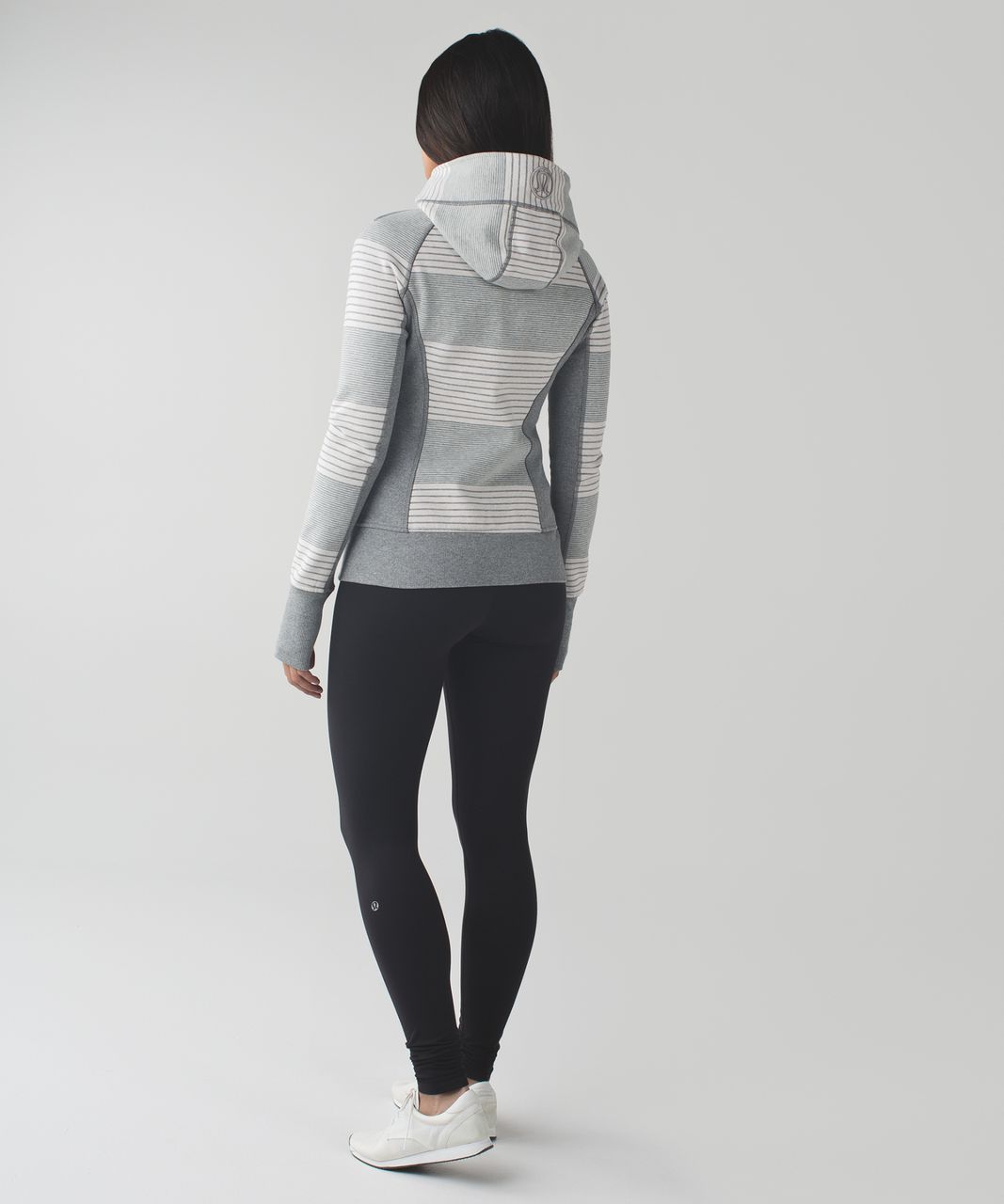 Lululemon Scuba Hoodie II - Double Vision Stripe Heathered Medium Grey Heathered Dune / Slate