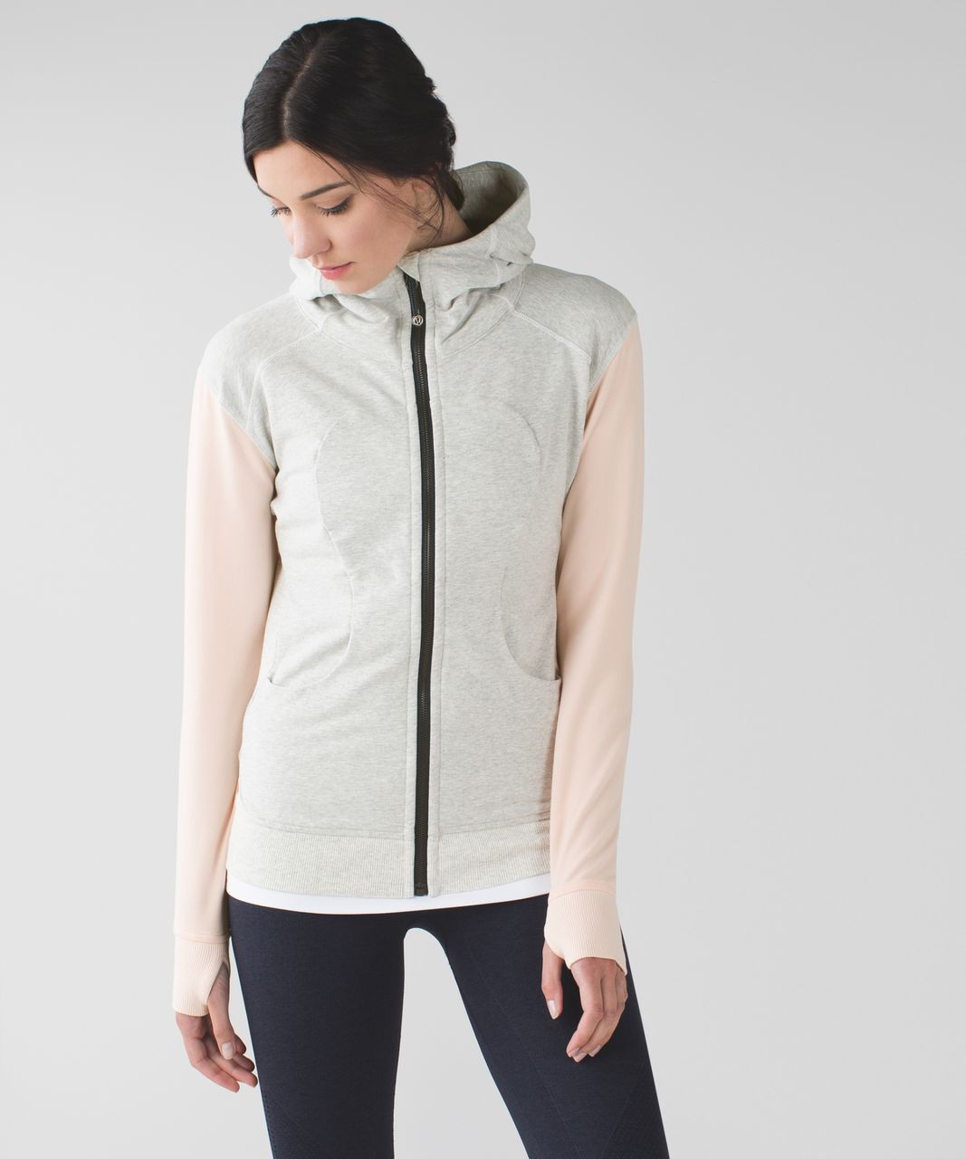 Lululemon Scuba Hoodie - Heathered White / White - lulu fanatics