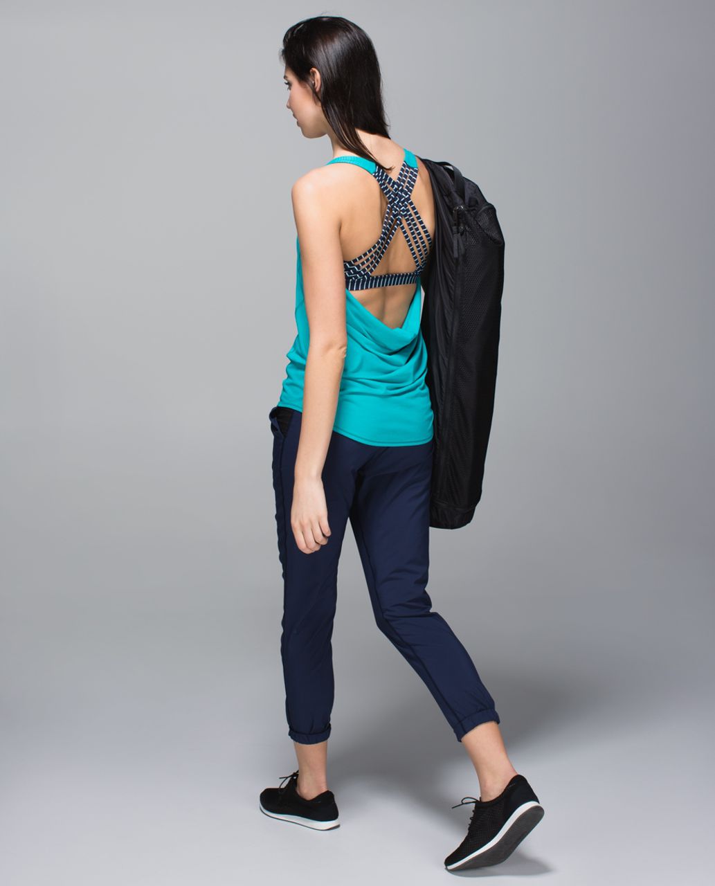 Lululemon Wild Tank - Blue Tropics / Parallel Stripe Deep Navy Tranquil Blue