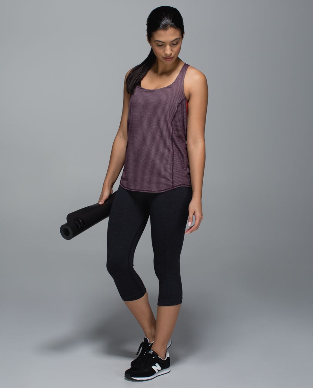 Lululemon Wild Tank - Heathered Black Cherry / Electric Coral