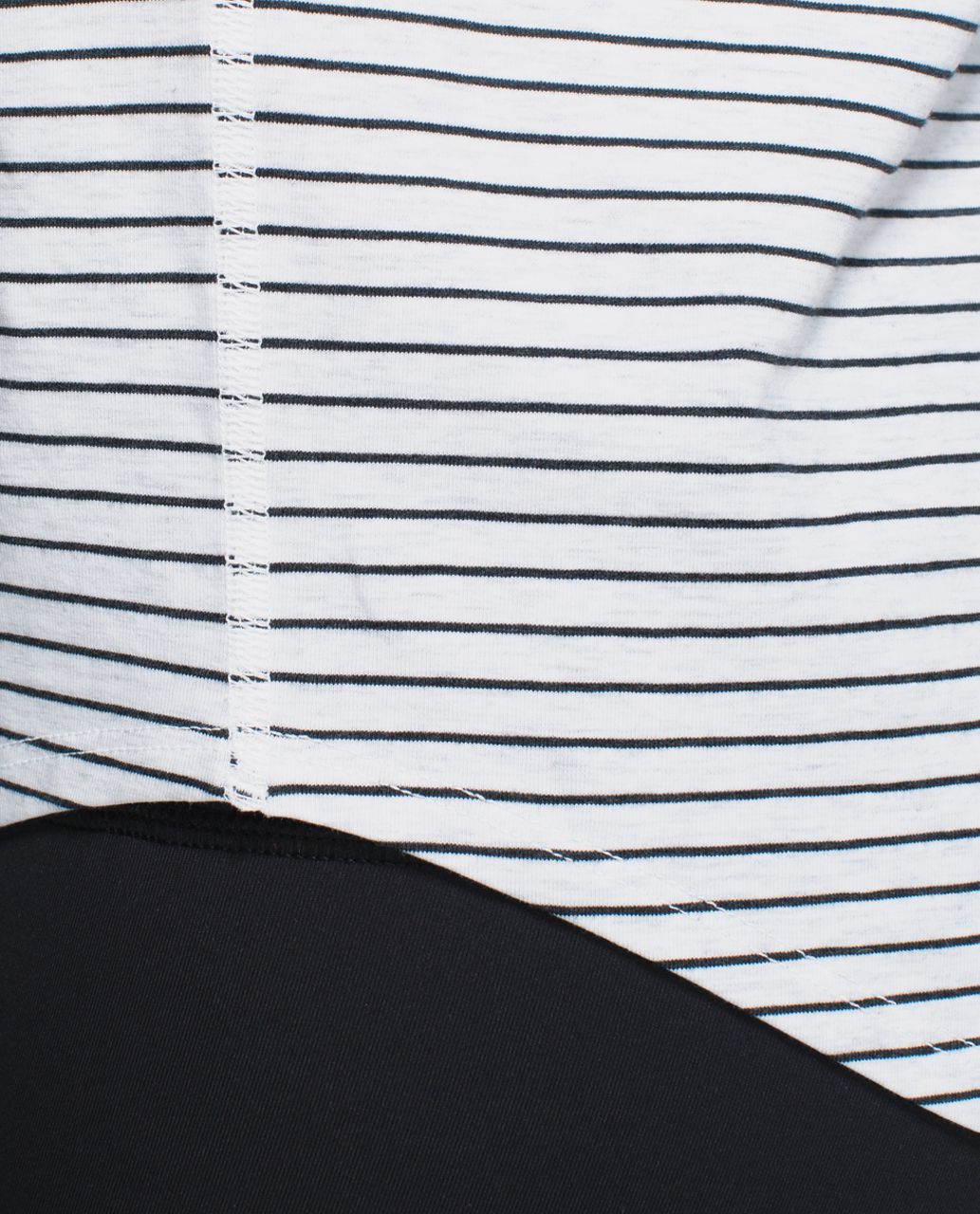 Lululemon Weekend Short Sleeve - Parallel Stripe Heathered White Heathered Black