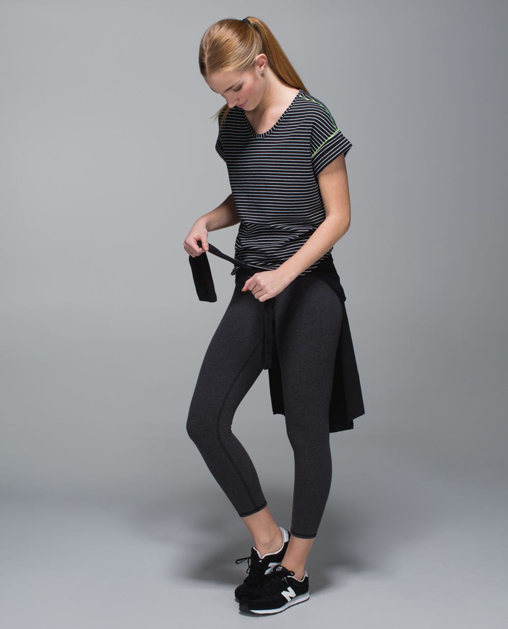 Lululemon Weekend Short Sleeve - Parallel Stripe Black White