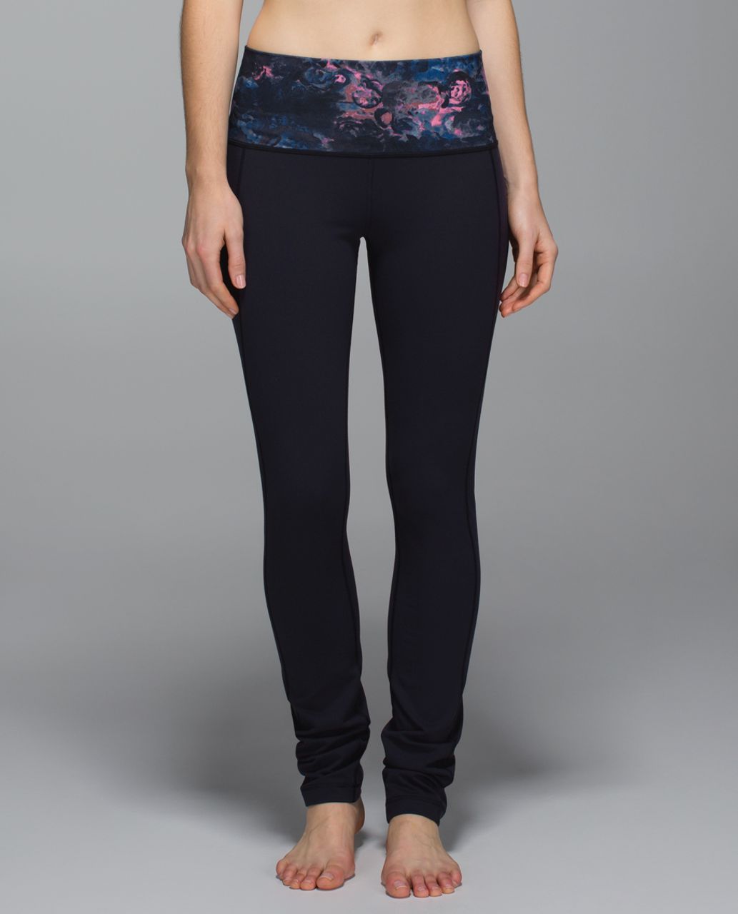 Lululemon Skinny Groove Pant II *Full-On Luon (Roll Down) - Naval Blue / Moody Mirage Bark Berry Deep Navy