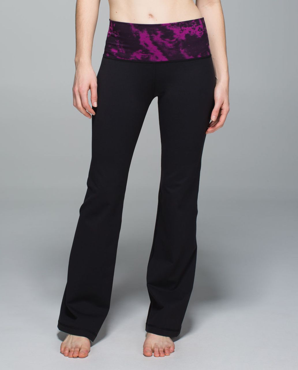 Lululemon Groove Pant II *Full-On Luon (Roll Down - Tall) - Black / Breezie Regal Plum Black