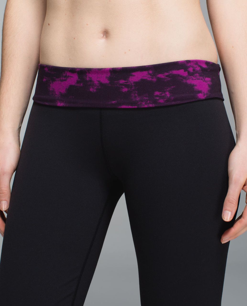 Lululemon Groove Pant II *Full-On Luon (Roll Down - Tall) - Black / Breezie Regal Plum Black