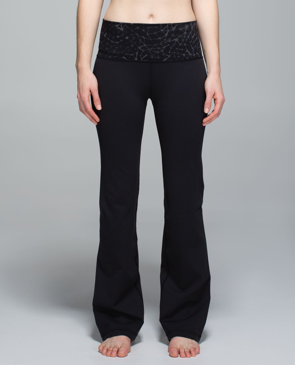 Lululemon Groove Pant II *Full-On Luon (Roll Down - Tall) - Black / Star Crushed Coal Black