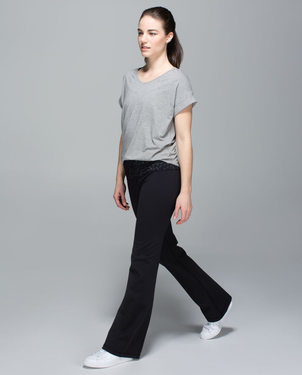 Lululemon Groove Pant II *Full-On Luon (Roll Down - Tall) - Black / Star  Crushed Coal Black - lulu fanatics