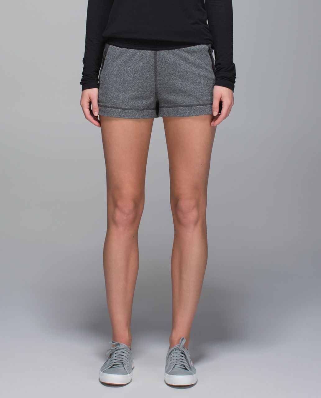 Lululemon All In Short - Heathered Speckled Black / Black / Heathered Black