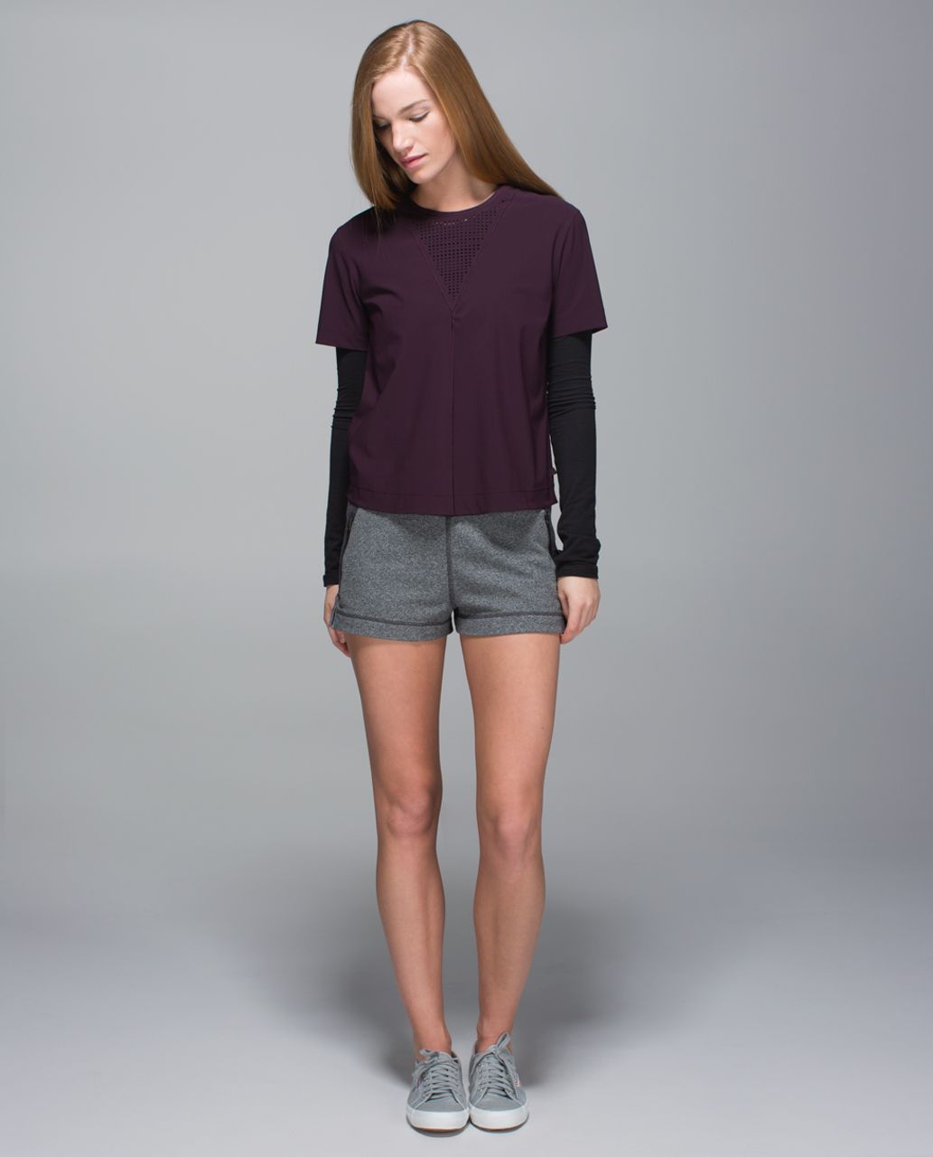 Lululemon All In Short - Heathered Speckled Black / Black / Heathered Black