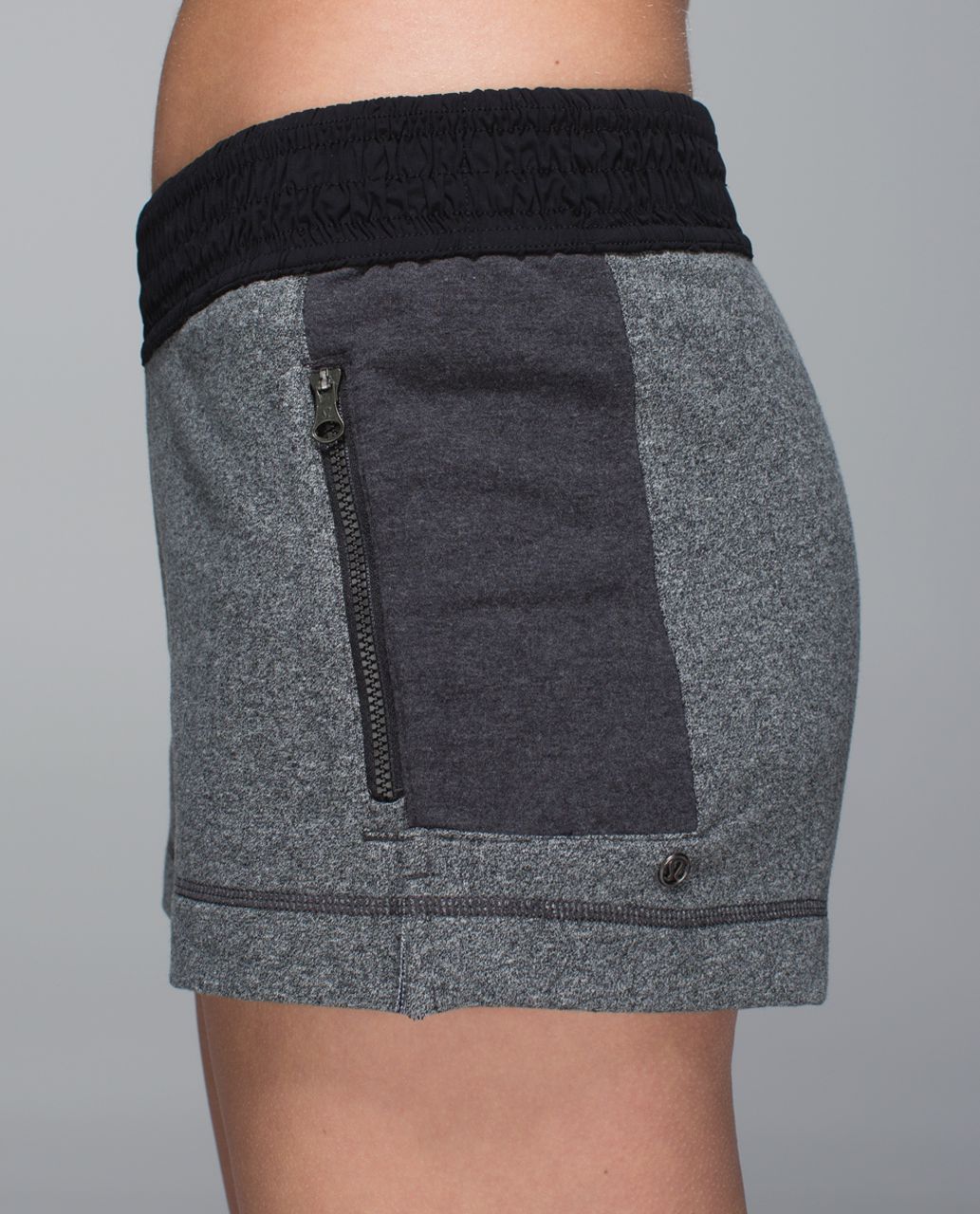 Lululemon All In Short - Heathered Speckled Black / Black / Heathered Black