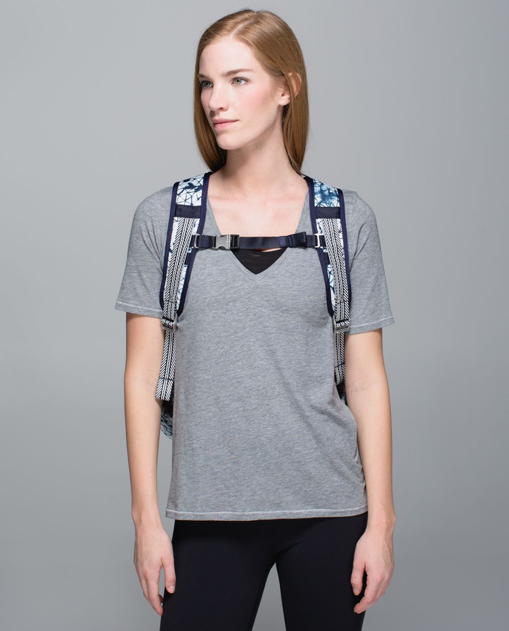 Lululemon Travelling Yogini Rucksack *Polyester - Star Crushed White Deep Navy / Naval Blue