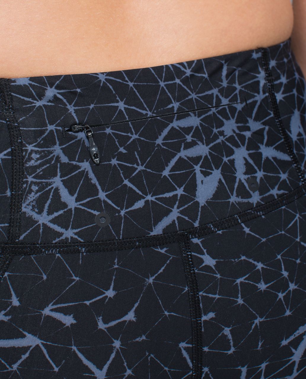 Lululemon Water:  Sea-Me Run Crop - Star Crushed Coal Black / Black