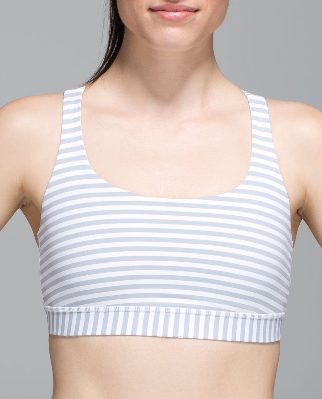 Lululemon Energy Bra - Classic Stripe White Silver Fox