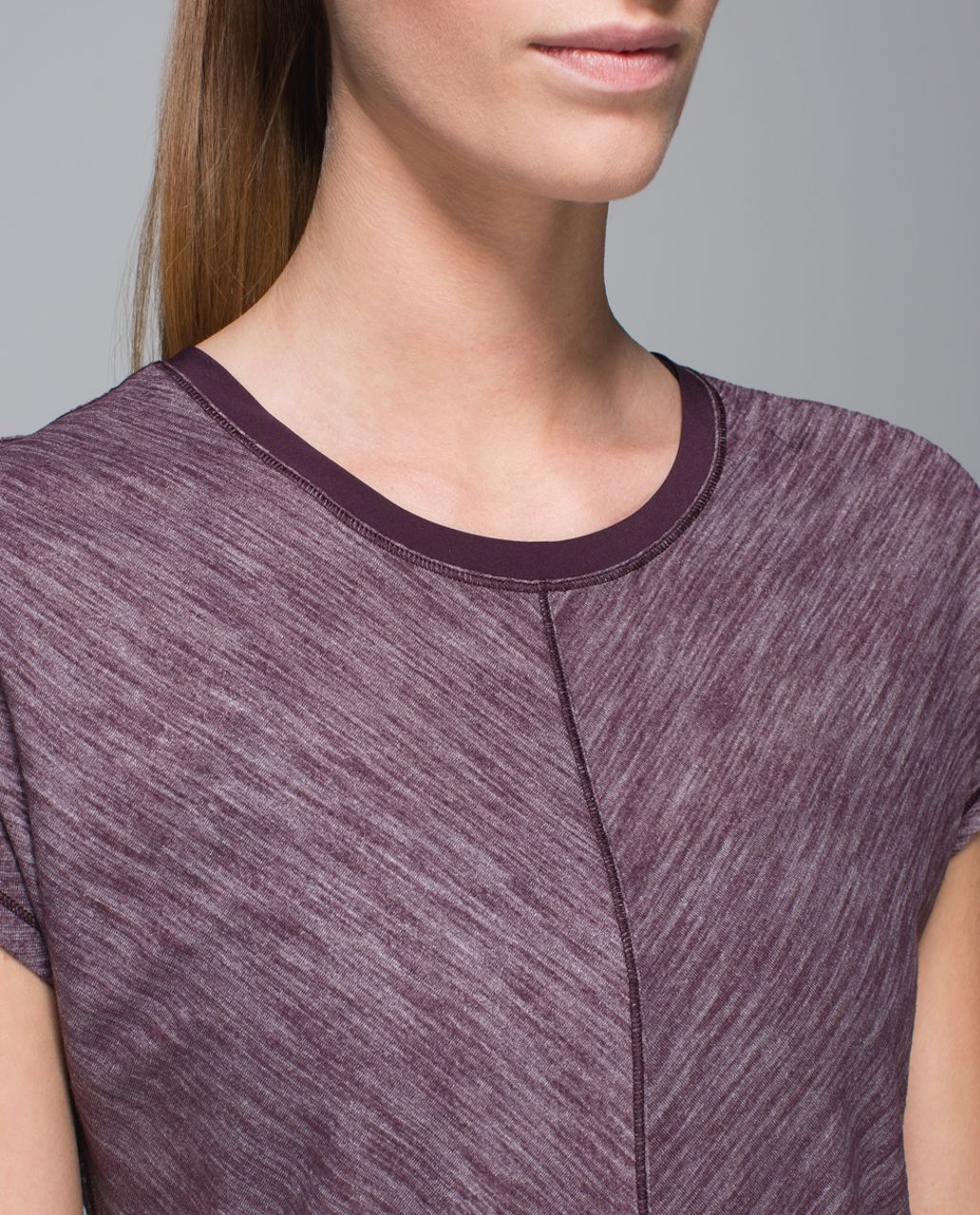 Lululemon Retreat Tee - Heathered Black Cherry / Black