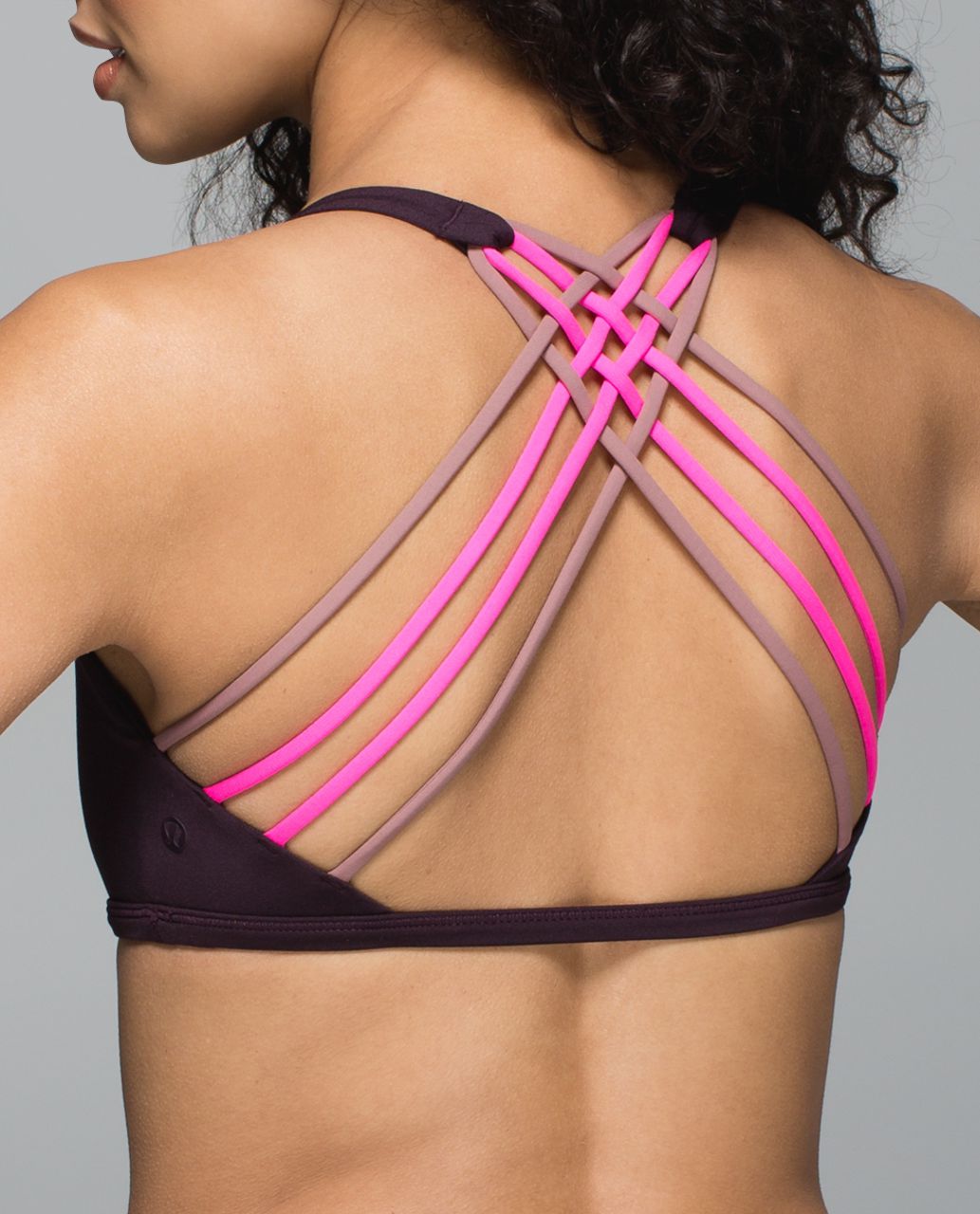 Lululemon Free To Be Bra (Wild) - Black Cherry / Raspberry Glo Light / Bark Berry