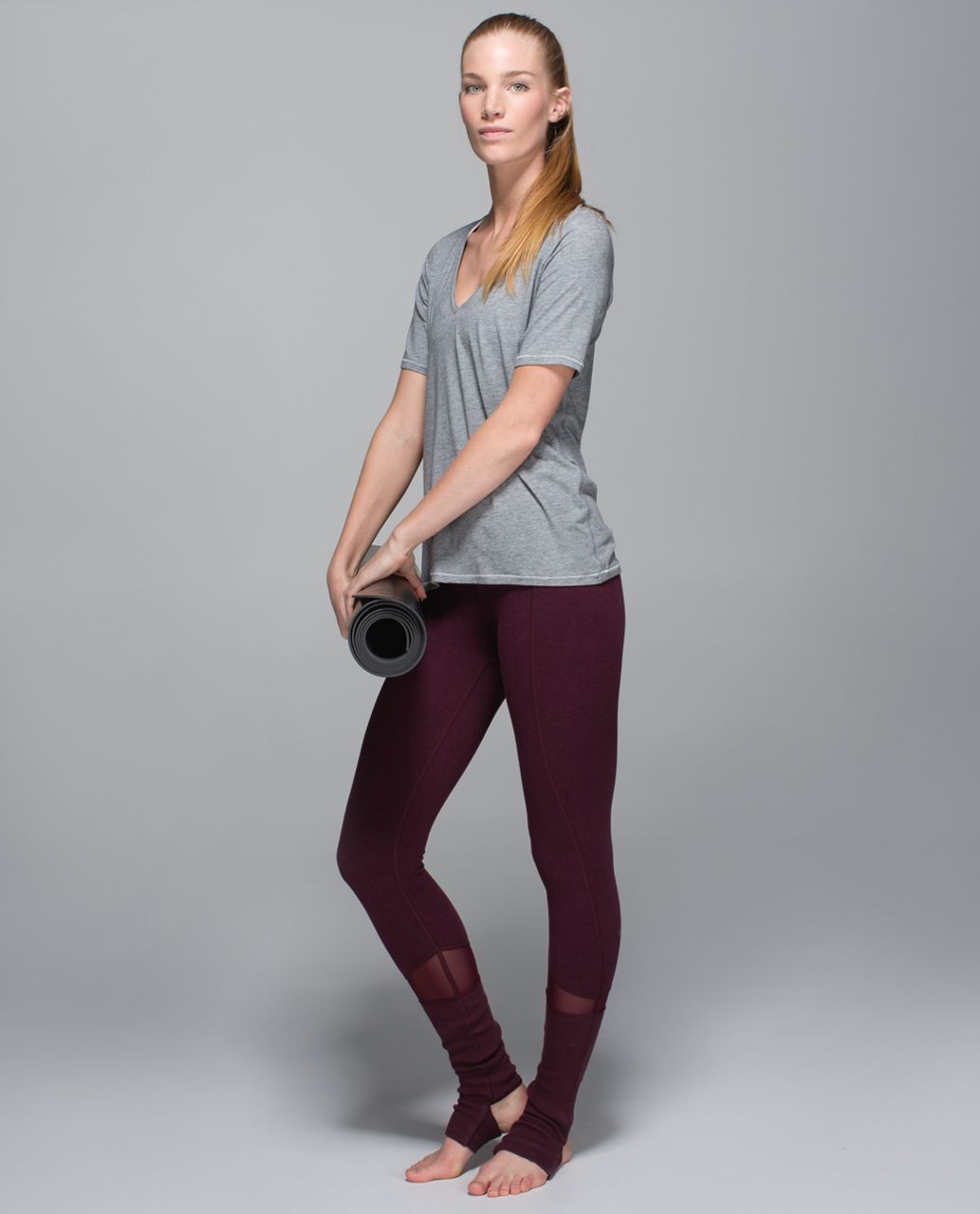 Lululemon Devi Yoga Pant - Heathered Bordeaux Drama / Black Cherry