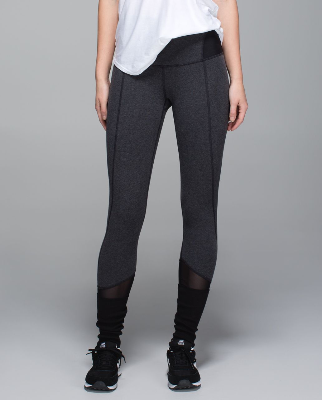 Lululemon Devi Yoga Pant - Heathered Speckled Black / Black - lulu fanatics