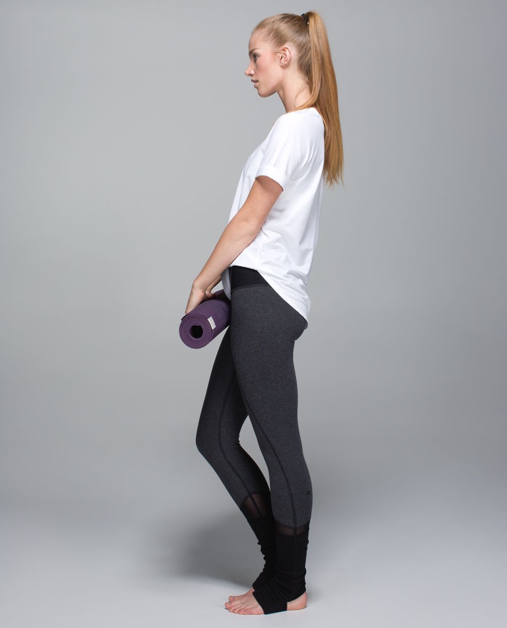 Lululemon Devi Yoga Pant - Heathered Speckled Black / Black