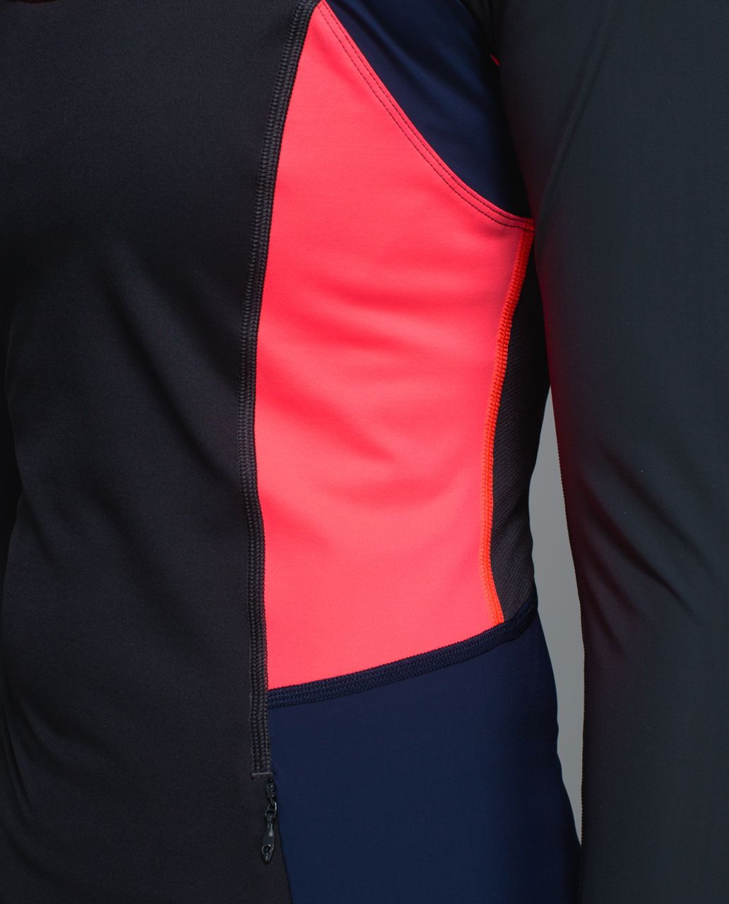 Lululemon Trail Bound Long Sleeve - Deep Coal / Deep Navy / Electric Coral