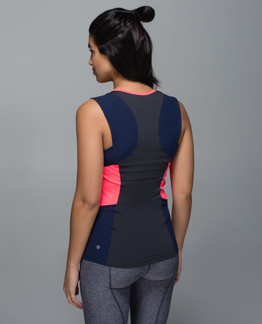 Lululemon Trail Bound Tank - Deep Coal / Deep Navy / Electric Coral