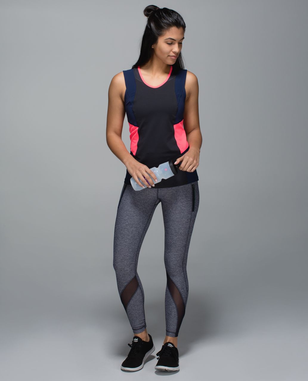 Lululemon Trail Bound Tank - Deep Coal / Deep Navy / Electric Coral