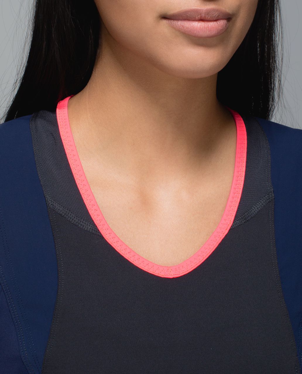 Lululemon Trail Bound Tank - Deep Coal / Deep Navy / Electric Coral